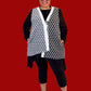Black & White Polka Dots, One Button Vest