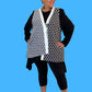 Black & White Polka Dots, One Button Vest