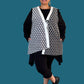 Black & White Polka Dots, One Button Vest