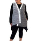 Black & White Polka Dots, One Button Vest