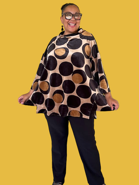 Alembika Oversized Velvet Trapeze Top