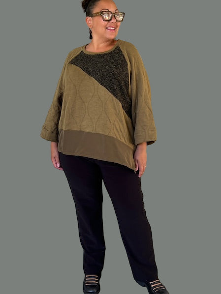 Alembika Urban Spark Crew Neck Top (Khaki)