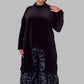 Alembika Velvet Hi Lo Mock Turtleneck Top