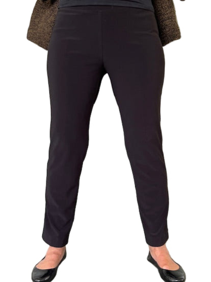 Black Back Slit Pants in Ponti