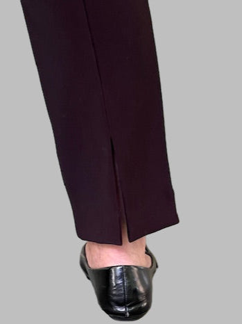Black Back Slit Pants in Ponti