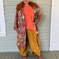 Jayley Faux Suede Embroidery Effect Trench Coat