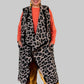 Alembika Savage Cozy Draped Long Vest, Leopard Print