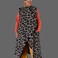 Alembika Savage Cozy Draped Long Vest, Leopard Print