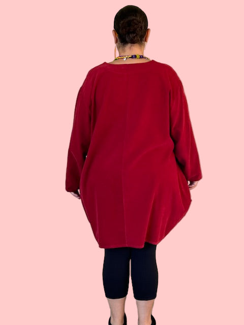 Transparente Black Corduroy Side Button Top (Black, Red, or Green)