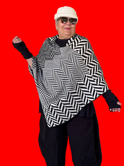 100% Cotton Chevron Poncho