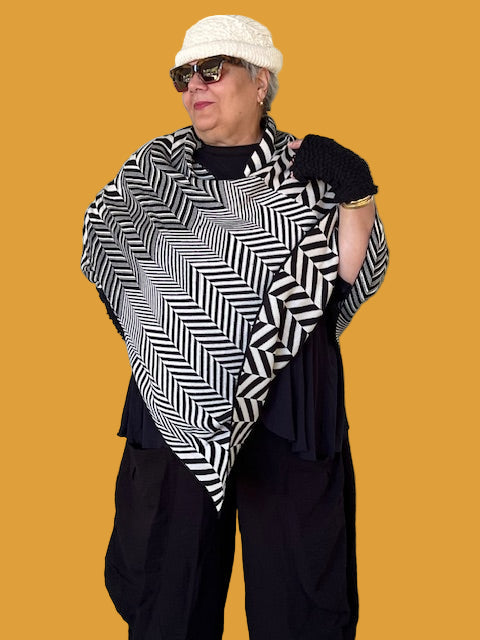 100% Cotton Chevron Poncho