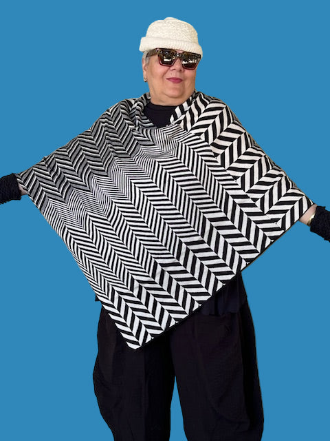 100% Cotton Chevron Poncho