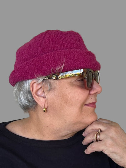 Baby Alpaca Boucle Beanie (Cinnamon, Green or Fucshia)