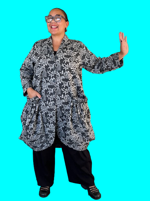 Cheyenne Gray Floral Coat/Dress