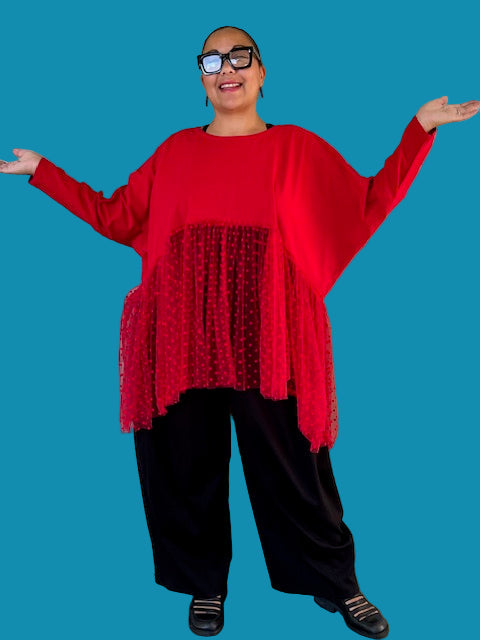 Cheyenne Red Ruffle Top