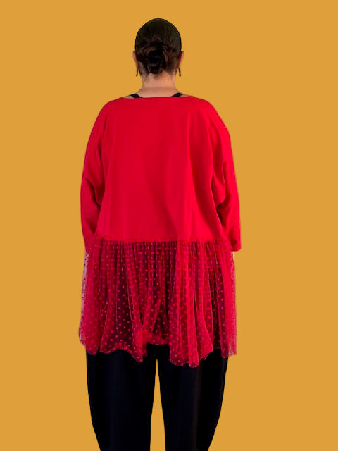 Cheyenne Red Ruffle Top