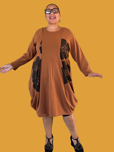 Cheyenne 100% Cotton Camel Flower Dress