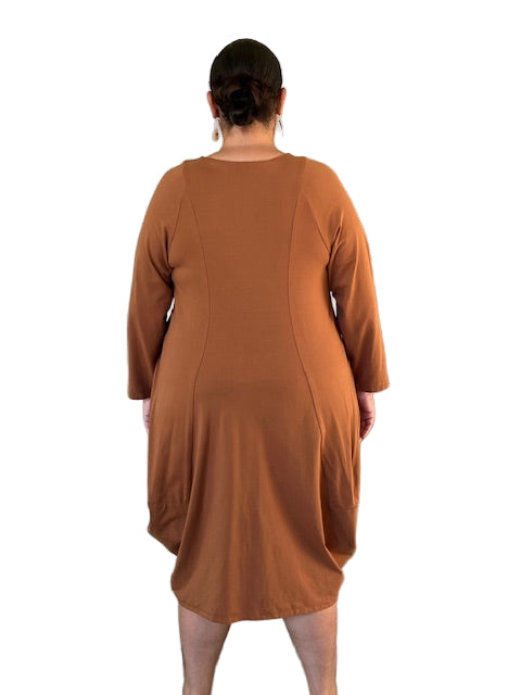 Cheyenne 100% Cotton Camel Flower Dress
