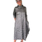 Silver Mock Neck Swing Dress