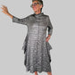 Silver Mock Neck Swing Dress