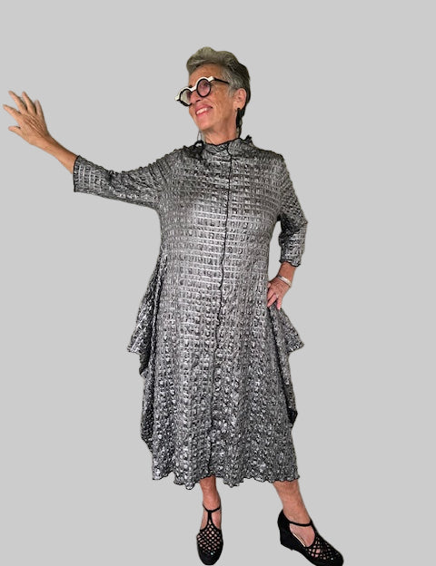 Mock Neck Swing Dress