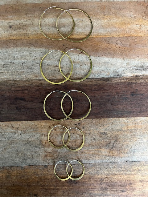 Brass Hand-Hammered Hoops from Mali