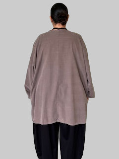 Oversized Corduroy Top with Pocket (Bordeaux, Camel, Denim)