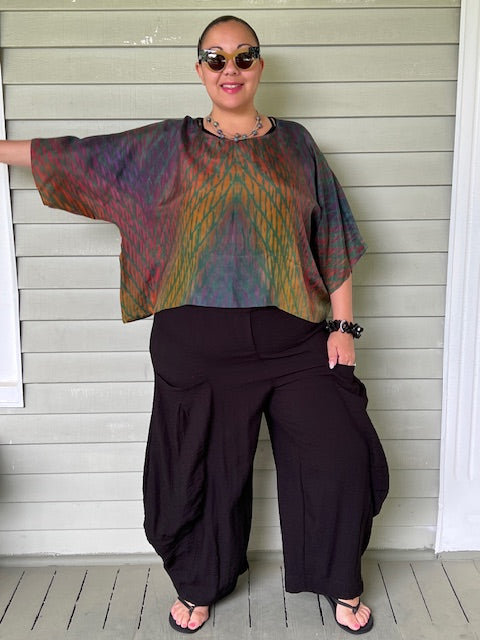 DTH 100% Hand Dyed Silk Boxy Top (Nightfall)