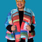 Vanite Couture Fringed Jacket (Blue/Red)