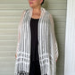 White Silk Blend Windowpane Scarf