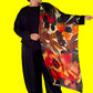 Willamina 100% Silk Scarf (Blue, Red, Green)