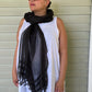 Black Silk Blend Windowpane Scarf