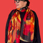 Willamina 100% Silk Scarf (Blue, Red, Green)