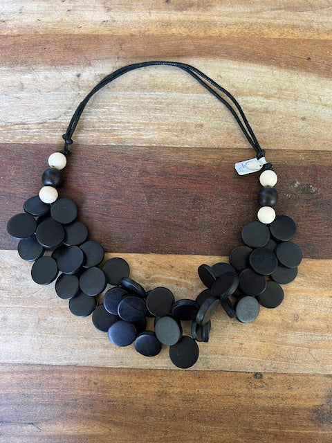 Black & White Cluster Necklace