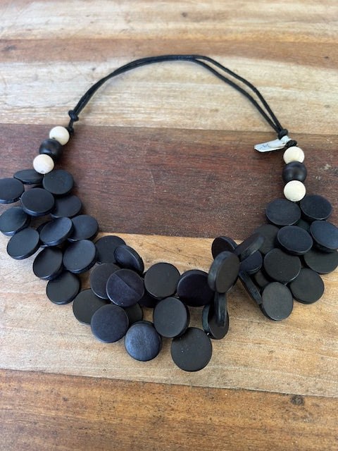 Black & White Cluster Necklace