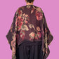 Lacy Reversible Ruana Wrap (Black/Multi)