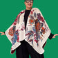 Lacy Reversible Ruana Wrap (Red/Cream)