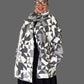 Herring Bone Sweater Jacket Wrap Coat with Scarf