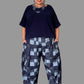 DTH Denim Patchwork Seamed Pants