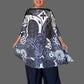 Vanite Couture Pleated Black and White Dress
