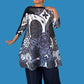 Vanite Couture Pleated Black and White Dress