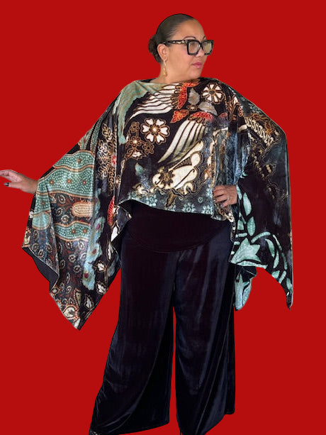 DTH Reversible Velvet Poncho