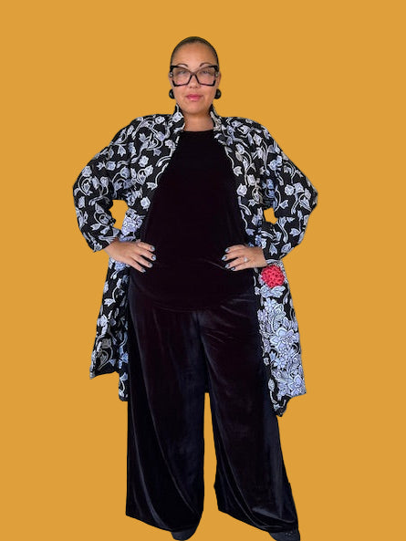 DTH Velvet Stretch Wide Leg Pants and Tank (Sold Separately)