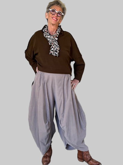 Side Panel Corduroy Pants (Taupe)