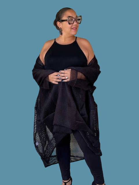 Kedem Irene Black Mesh Coat