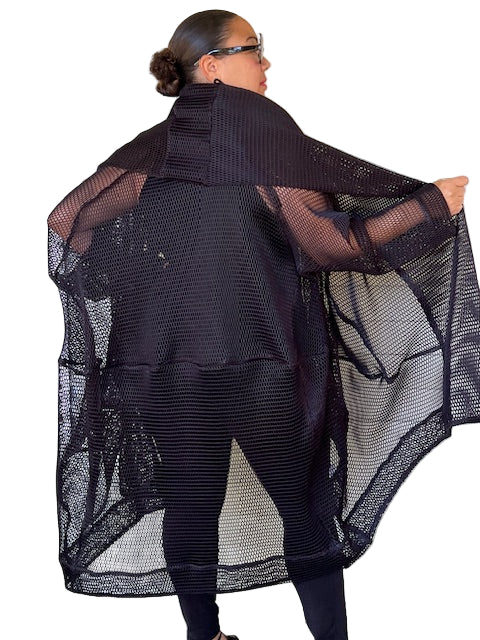 Kedem Irene Black Mesh Coat