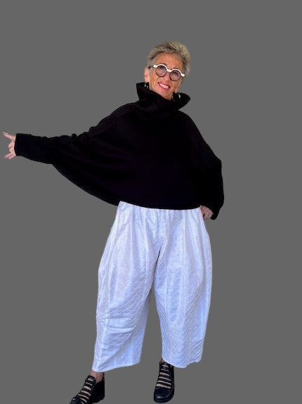 DTH 100% Lattice Silk Seamed Pants