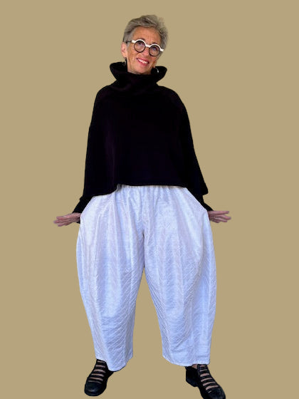 DTH 100% Lattice Silk Seamed Pants