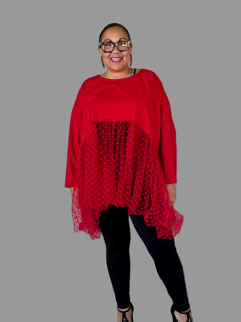 Cheyenne Red Ruffle Top