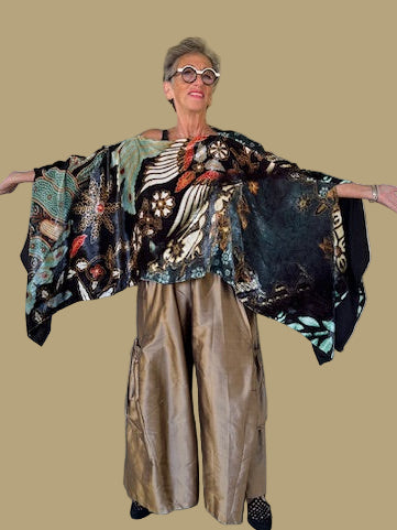 DTH Reversible Velvet Poncho